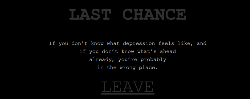 A Very Dark, Real Look at What Depression Feels Like