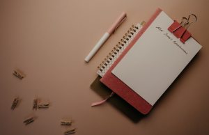 Picture of notepad that says "New Year's Resolutions"
