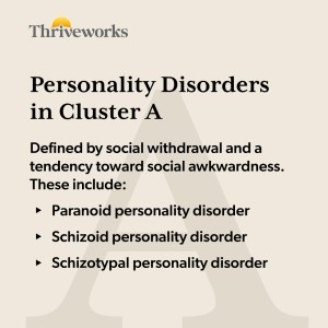 Bulleted list of personality disorder cluster type A symptoms