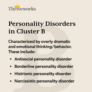 Bulleted list of personality disorder cluster type B symptoms