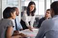 Woman leading a business meeting