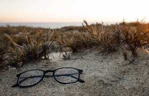 glasses on a beach