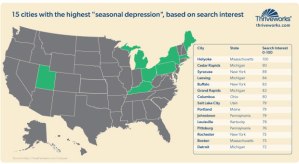 Map graphic for seasonal depression research