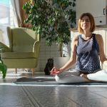 Woman meditating in the sun