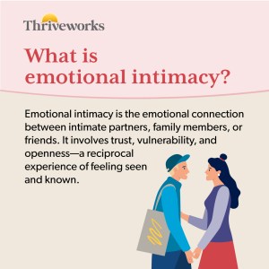 Emotional intimacy is close the emotional connection between people that trust and are vulnerable with each other.