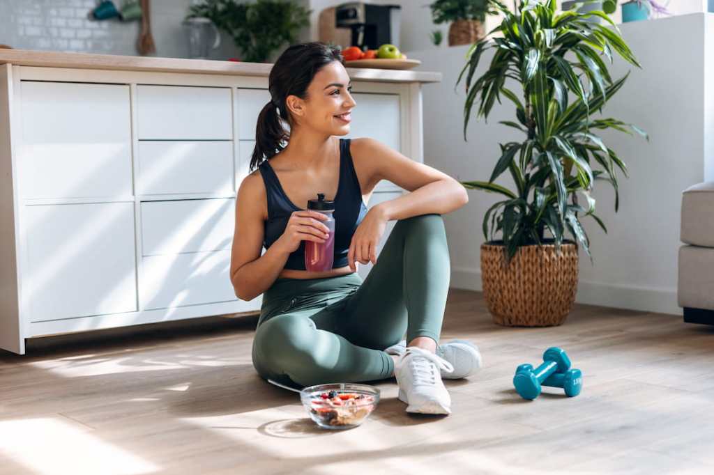 Woman on the floor exercising